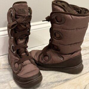 NEW The North Face women's size 5 Brown Down Filled Winter Lace Up Boots